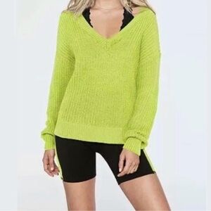 Victoria's‎ Secret PINK Cotton Long Sleeve Knit V Neck Sweater Sz XS​​